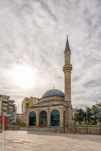 Beautiful muslim Mosque in Albania city, Korce.