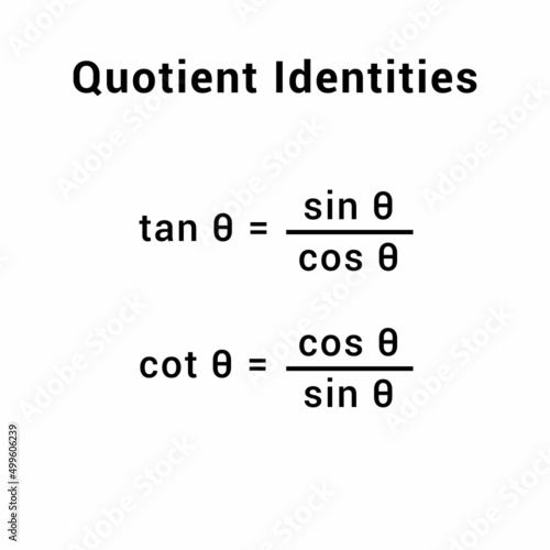 quotient identities formula trigonometric functions