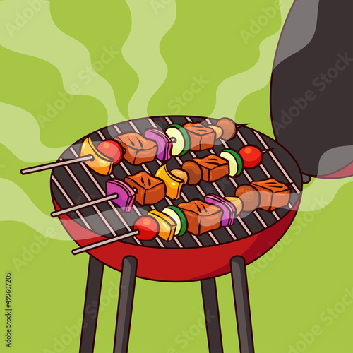 hand drawn barbeque food 1