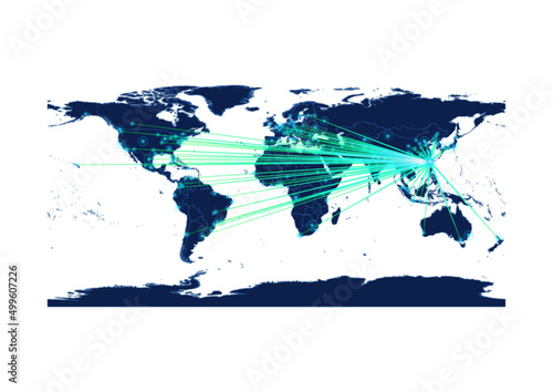 Wallpaper Mural Vector Taiwan map on white background suitable for technology, innovation or export concepts. File is suitable for digital editing and large size prints. Torontodigital.ca