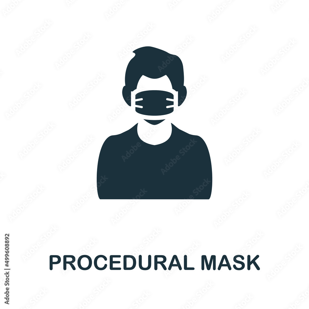 Procedural Mask icon. Monochrome simple Procedural Mask icon for templates, web design and infographics