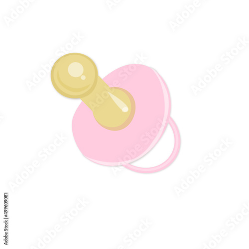 baby pink pacifier. vector graphics