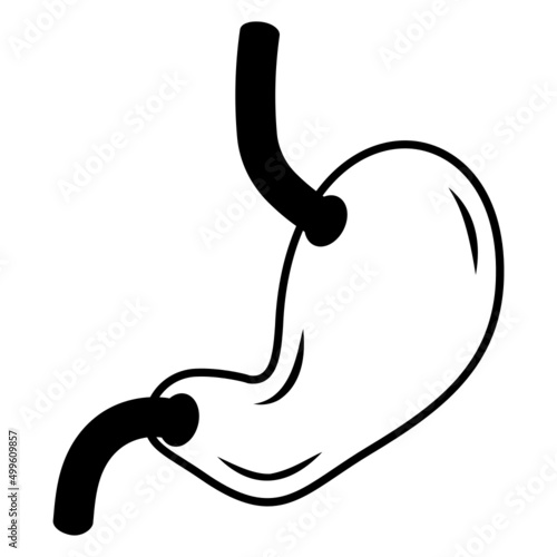 Human stomach Concept, Food Digestion System vector line icon Design, Organ System Symbol, Human Anatomy Sign, Human Body Parts Stock illustration
