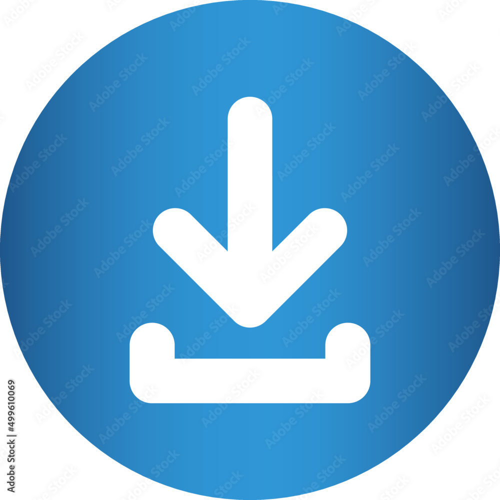 Round download icon, vector button for websites and internet applications Round download icon, vector button for websites and internet applications