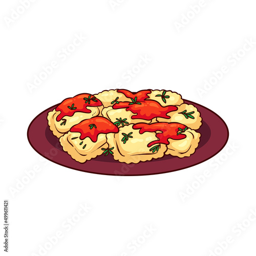 hand drawn ravioli food 1