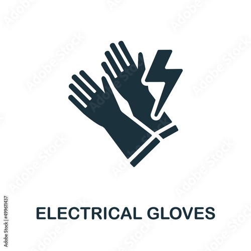 Electrical Gloves icon. Monochrome simple Electrical Gloves icon for templates, web design and infographics