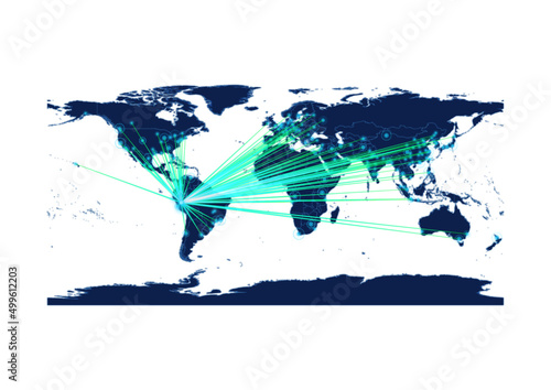 Vector Peru map on white background suitable for technology, innovation or export concepts. File is suitable for digital editing and large size prints.