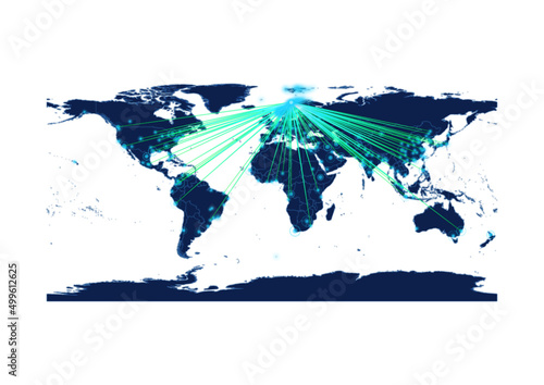 Vector Norway map on white background suitable for technology, innovation or export concepts. File is suitable for digital editing and large size prints.