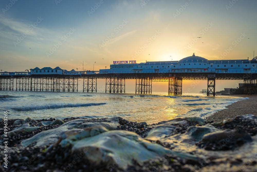 Brighton in UK during sunset	
