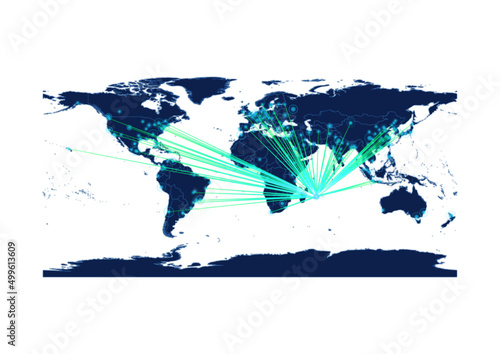 Vector Mauritius map on white background suitable for technology, innovation or export concepts. File is suitable for digital editing and large size prints.