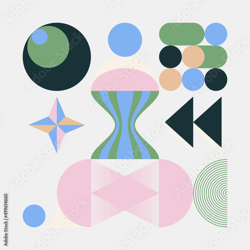Abstract Vector Pattern Graphics Made With Various Geometric Shapes and Elements