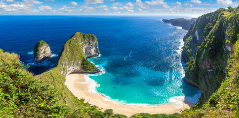 Wandcirkels Bali Kelingking strand kliffen Nusa Penida  © Sergii Figurnyi
