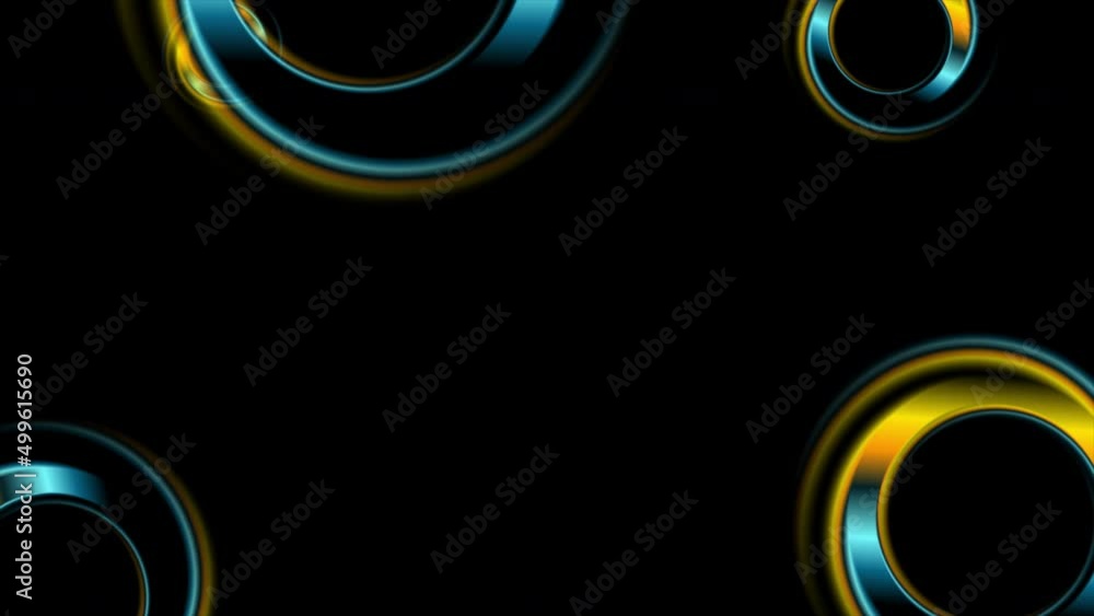 Blue and yellow glossy smooth circles abstract geometric motion background. Seamless looping. Video animation Ultra HD 4K 3840x2160 Blue and yellow glossy smooth circles abstract geometric motion background. Seamless looping. Video animation Ultra HD 4K 3840x2160