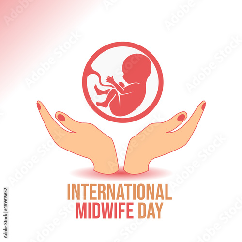 International day of the Midwives observed each year on May 5, A midwife is a health professional who cares for mothers and newborns around childbirth, a specialization known as midwifery. Vector art.