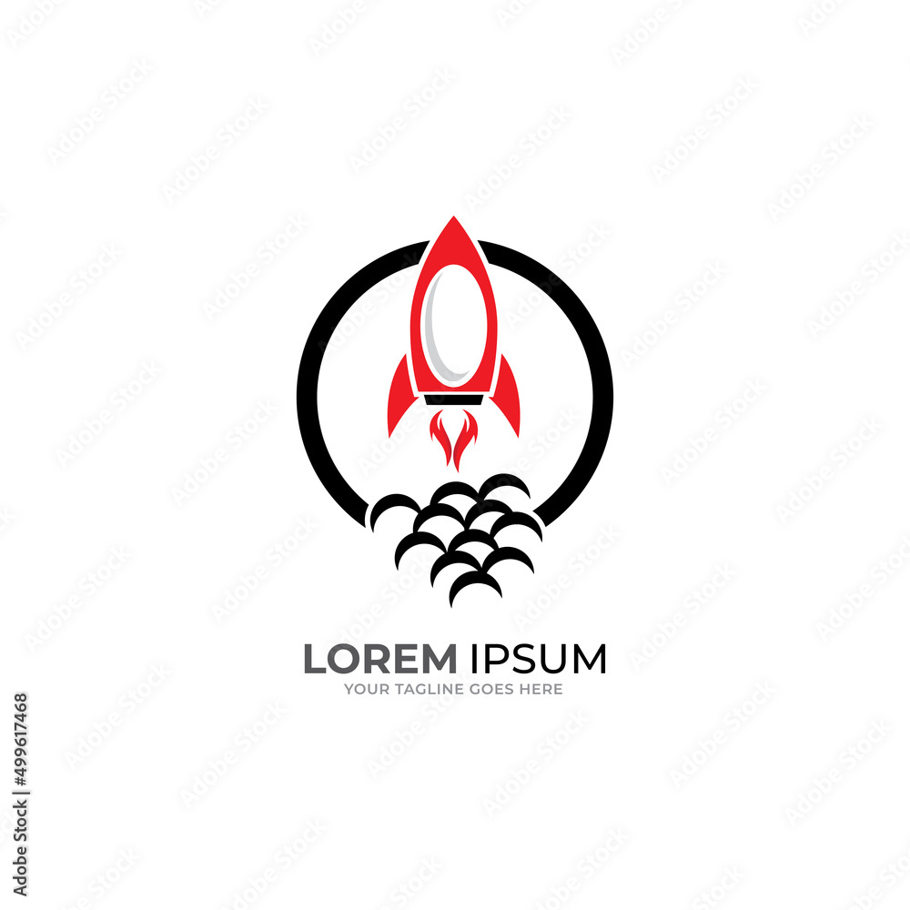rocket advance technology launching vector logo design rocket advance technology launching vector logo design