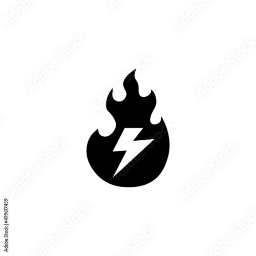 Energy Fat Burn, Kcal Fire, Kilocalorie Hot Flame. Flat Vector Icon illustration. Simple black symbol on white background. Energy Fat Burn Kcal Fire sign design template for web and mobile UI element.