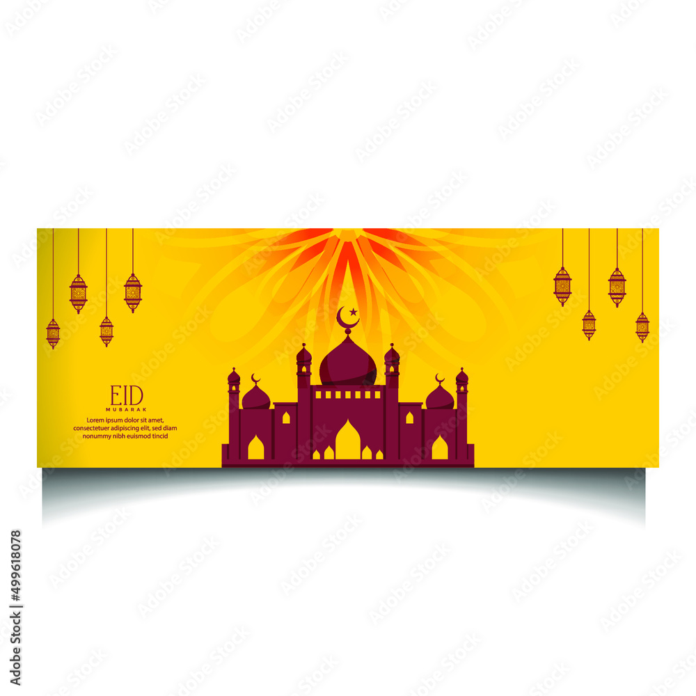 Ramadan Kareem, Eid Mubarak Greeting Card Design
