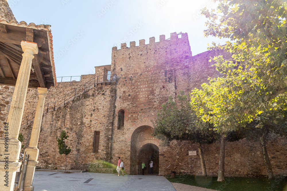 Obraz premium Buitrago del Lozoya, Spain. The Torre Albarrana, a city gate and defensive tower of the walled Old Town