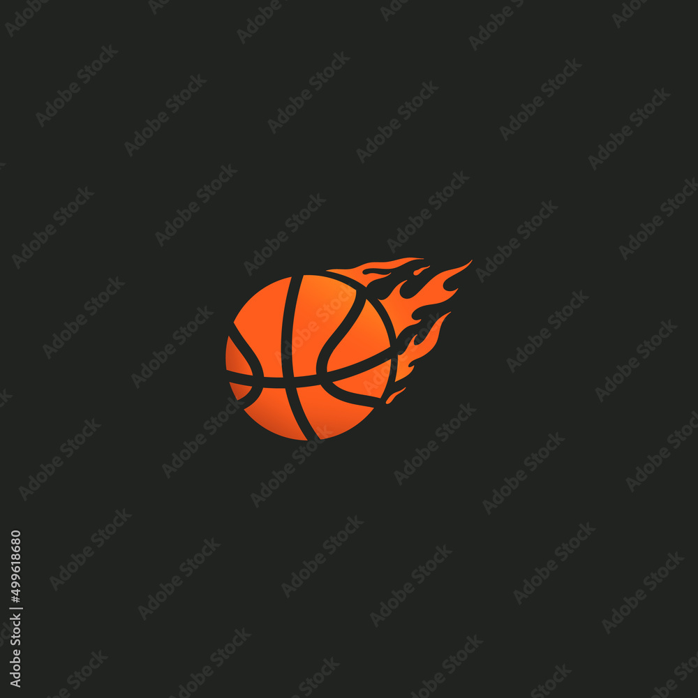 Basketball on fire icon design concept. Basketball on fire icon design concept.