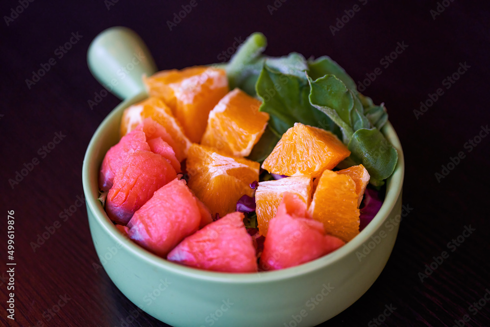 Delicious and appetizing western salad, smoked salmon fruit salad Delicious and appetizing western salad, smoked salmon fruit salad