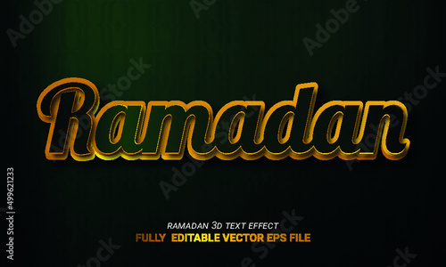 Ramadan realistic 3d text effect