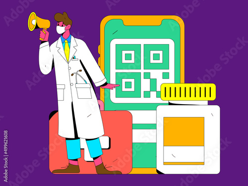 Doctor epidemic prevention and anti epidemic flat vector concept operation illustration