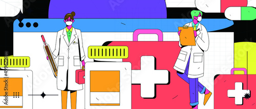 Doctor epidemic prevention and anti epidemic flat vector concept operation illustration
