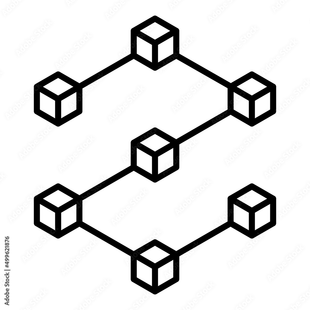 Obraz premium Blockchain technology illustration icon symbol