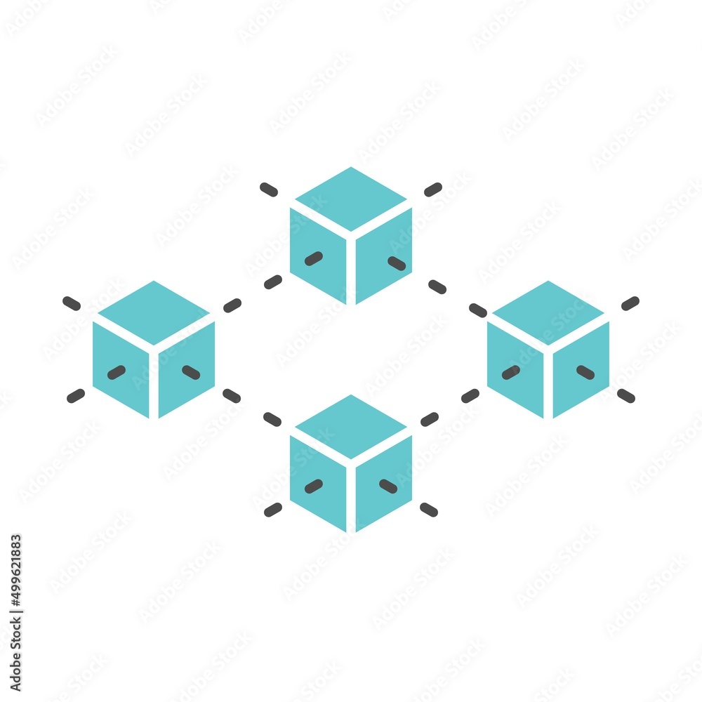 Blockchain technology illustration icon symbol Blockchain technology illustration icon symbol