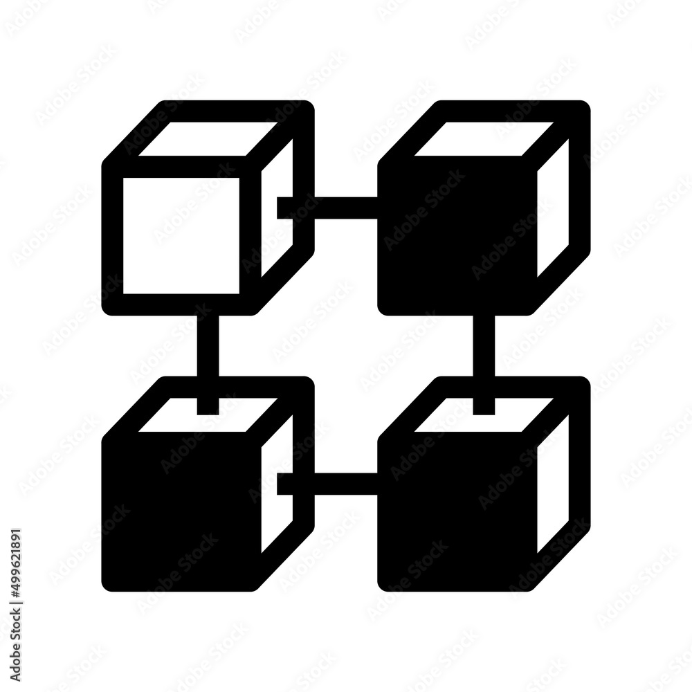 Blockchain technology illustration icon symbol Blockchain technology illustration icon symbol
