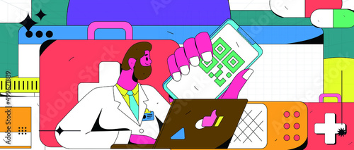 Doctor epidemic prevention and anti epidemic flat vector concept operation illustration
