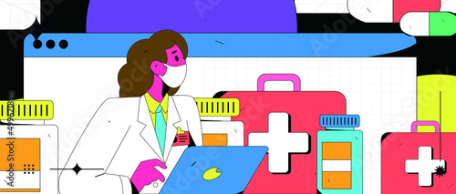 Doctor epidemic prevention and anti epidemic flat vector concept operation illustration
