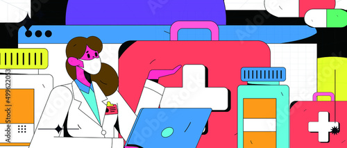 Doctor epidemic prevention and anti epidemic flat vector concept operation illustration
