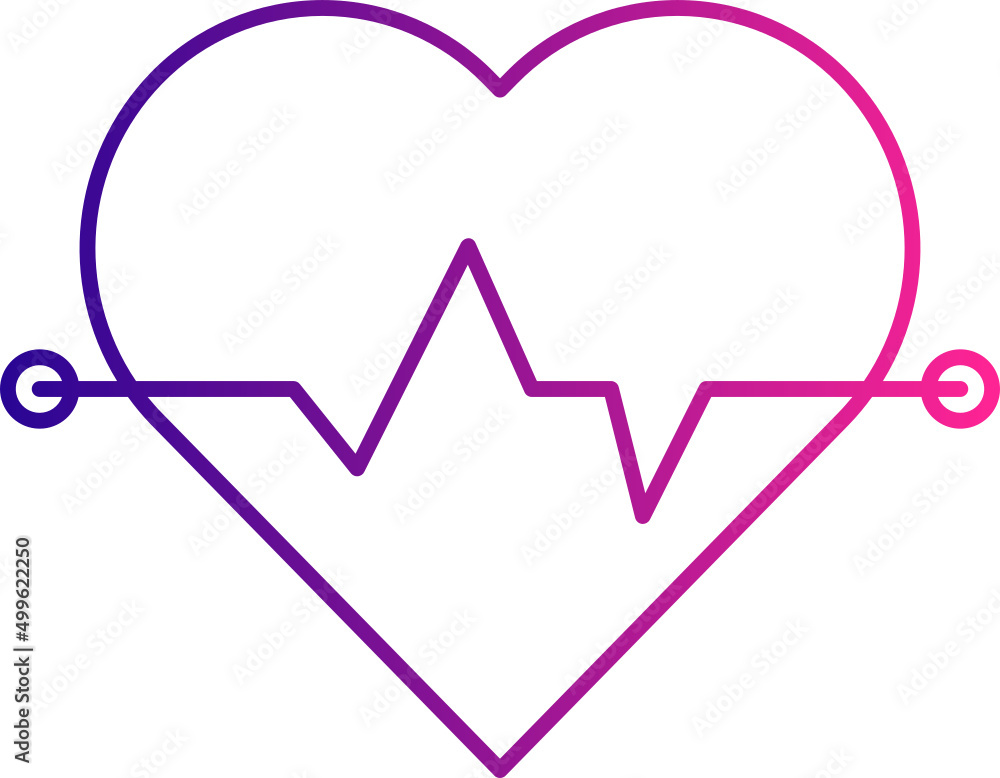 Cardiogram outline gradient icon