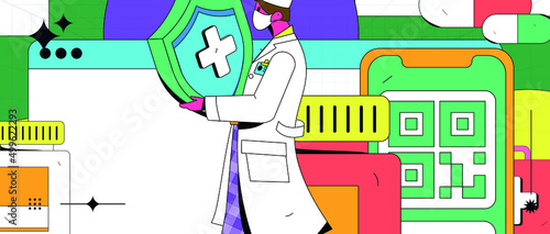 Doctor epidemic prevention and anti epidemic flat vector concept operation illustration
