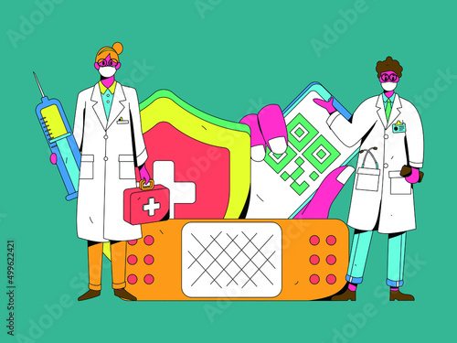 Doctor epidemic prevention and anti epidemic flat vector concept operation illustration
