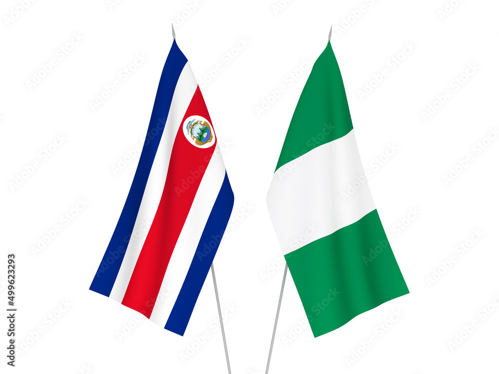 Nigeria and Republic of Costa Rica flags