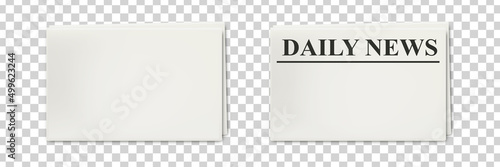 Vector realistic isolated newspaper blank template for Daily News on the transparent background.