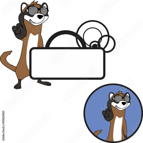 ferret cartoon kawaii expression sticker in vector format