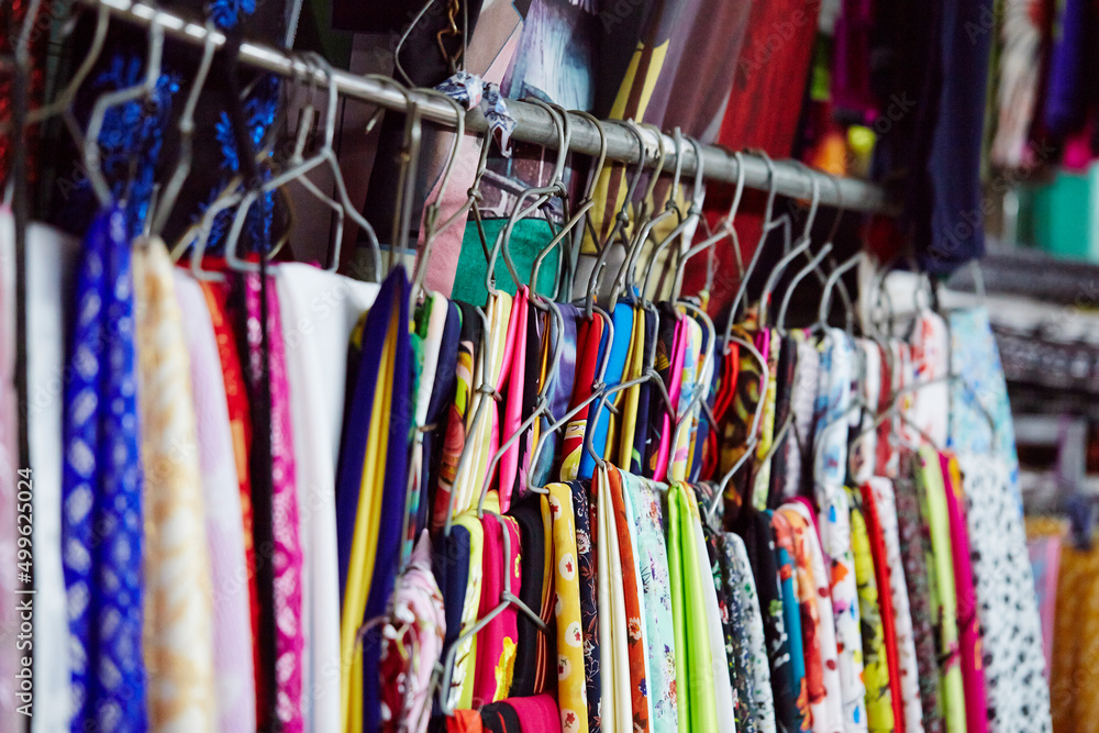 colorful cloths for sale in the market