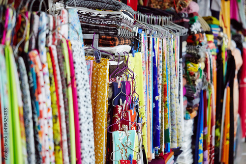 colorful cloths for sale in the market © mnimage
