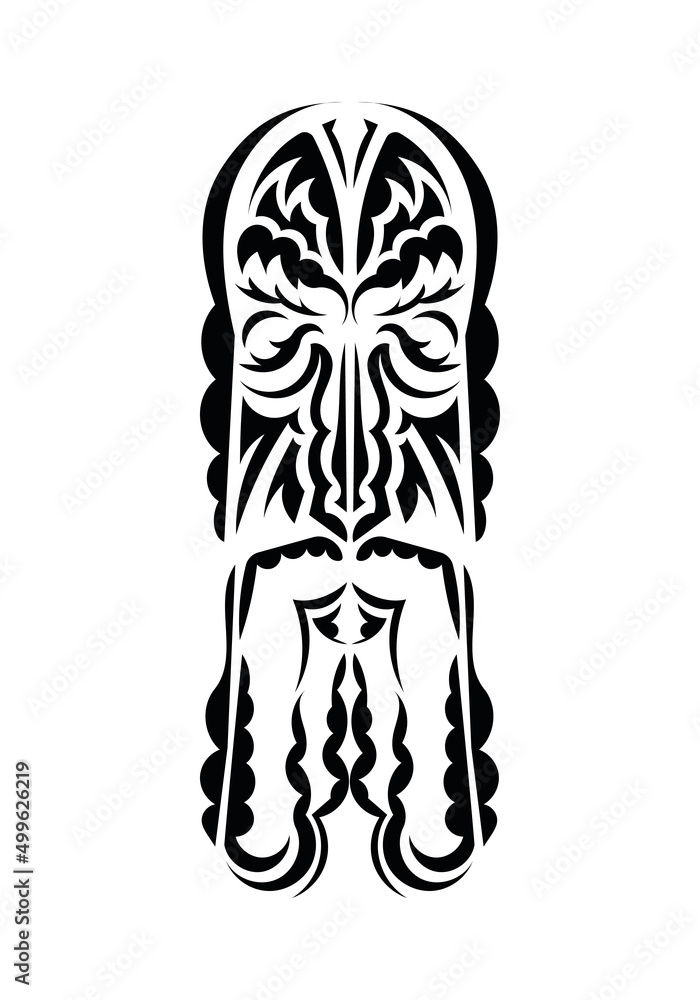 Mask in traditional tribal style. Tattoo patterns. Isolated. Vector illustration. Mask in traditional tribal style. Tattoo patterns. Isolated. Vector illustration.