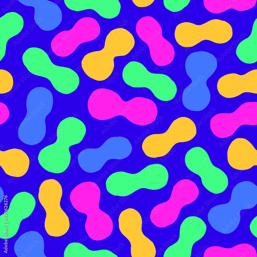 Super cute seamless pattern with multicolored shapes. Modern texture with cutout figures. Geometrical vector background Super cute seamless pattern with multicolored shapes. Modern texture with cutout figures. Geometrical vector background