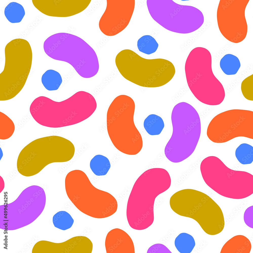 custom made wallpaper toronto digitalBeautiful seamless texture with abstract shapes. Vector pattern with geometric figures, dots and blobs. Abstract background with modern cutout shapes.