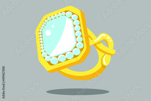 0033_Gold_earring_with_turquoise_gemstone