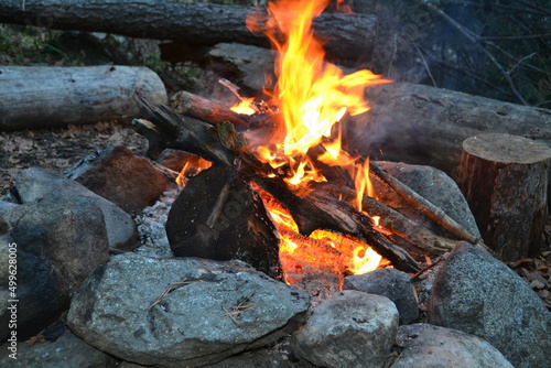 Bonfire among stones.