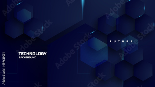 technology background with realistic hexagonal shapes. vector illustration