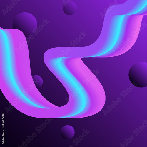 Wallpaper Mural Blue, Pink and Violet Fluid and Sphere Shapes Modern Abstract Background Torontodigital.ca