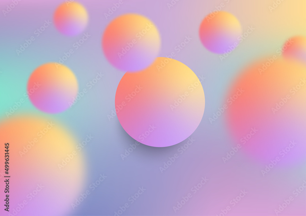 Colorful Gradient Blurred Sphere Shape Abstract Background