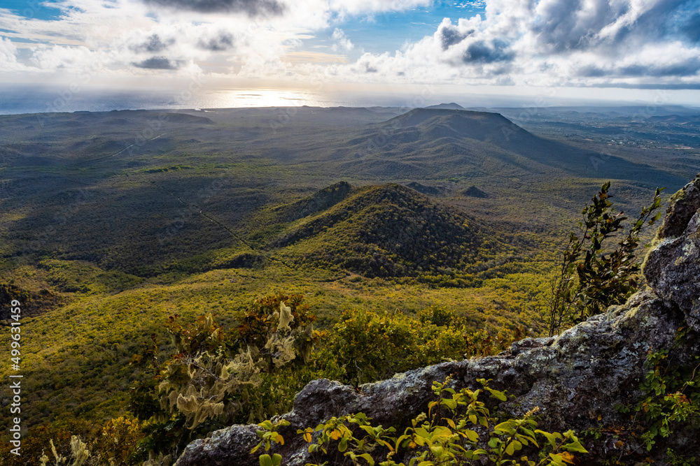 View from Mount Christoffel down to Christoffel National Park on the Caribbean island Curacao